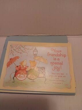 Joyfully Yours Vintage Greeting Cards Set 7 Plush Mice Friendship Blank Inside
